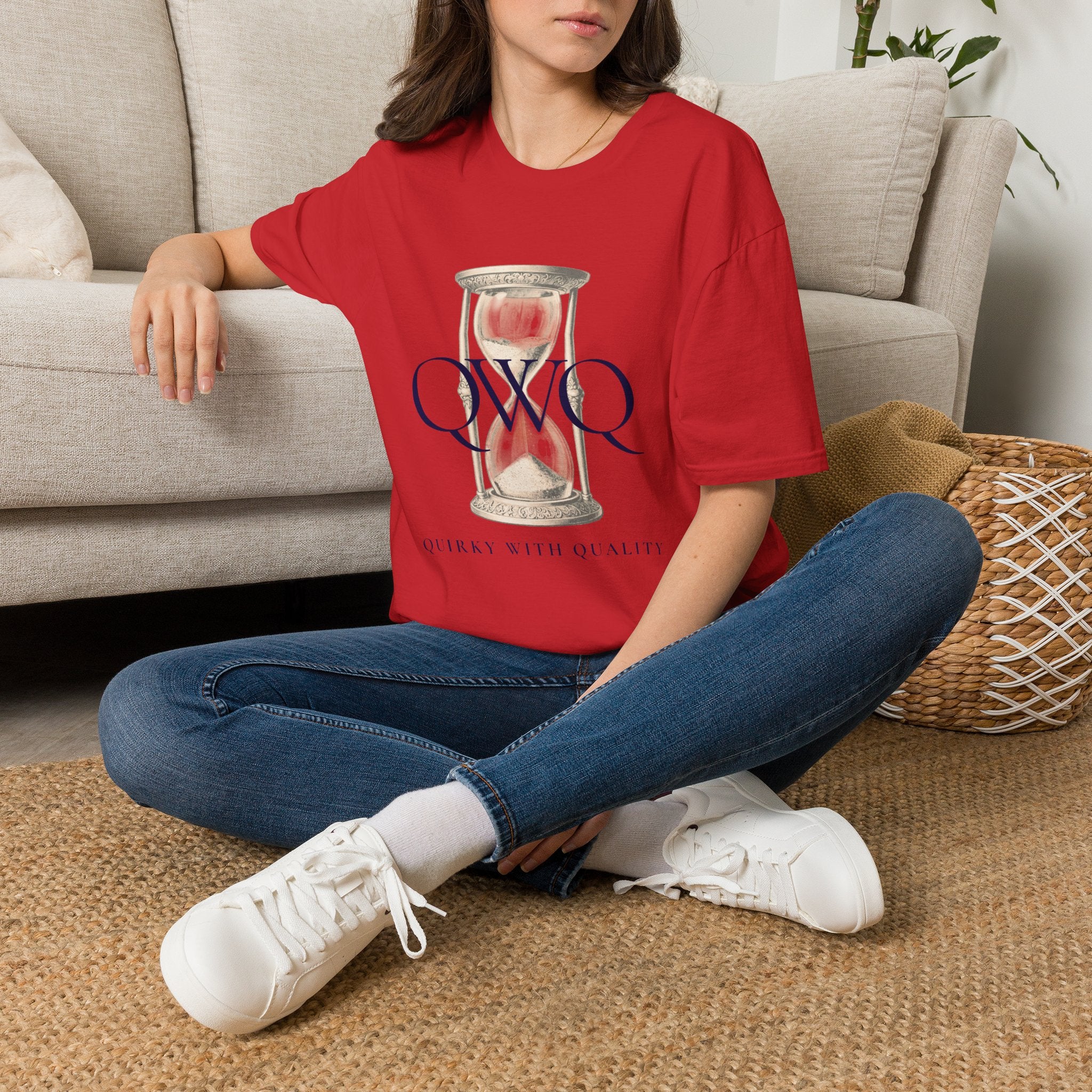 QWQ Hourglass Gildan 64000 T-shirt, QWQ "Time Slips Away", Any Occasion Gift