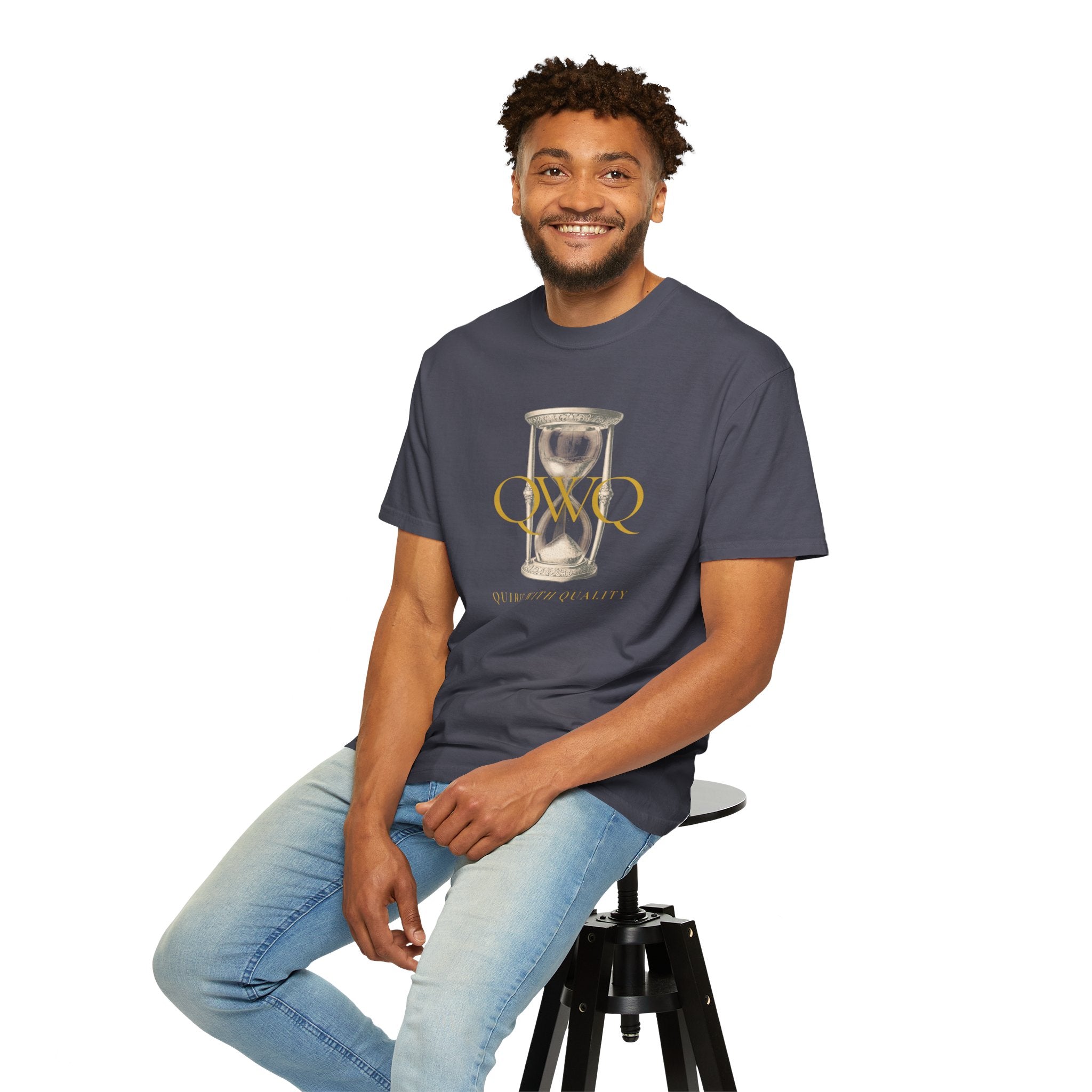 QWQ Hourglass Comfort Colors 1717 Garment-Dyed T-shirt, QWQ "Time Slips Away", All Occasion Gift