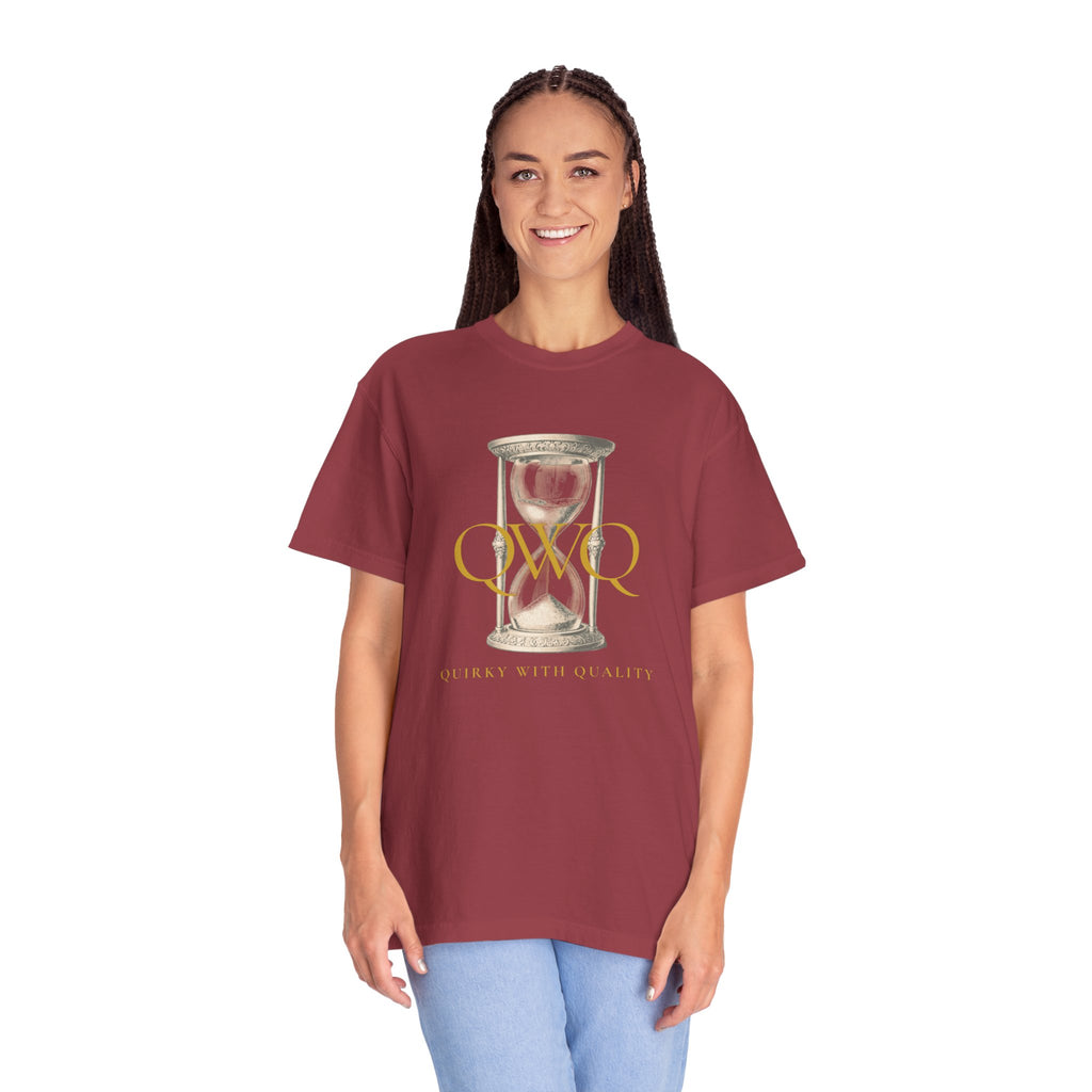 QWQ Hourglass Comfort Colors 1717 Garment-Dyed T-shirt, QWQ "Time Slips Away", All Occasion Gift