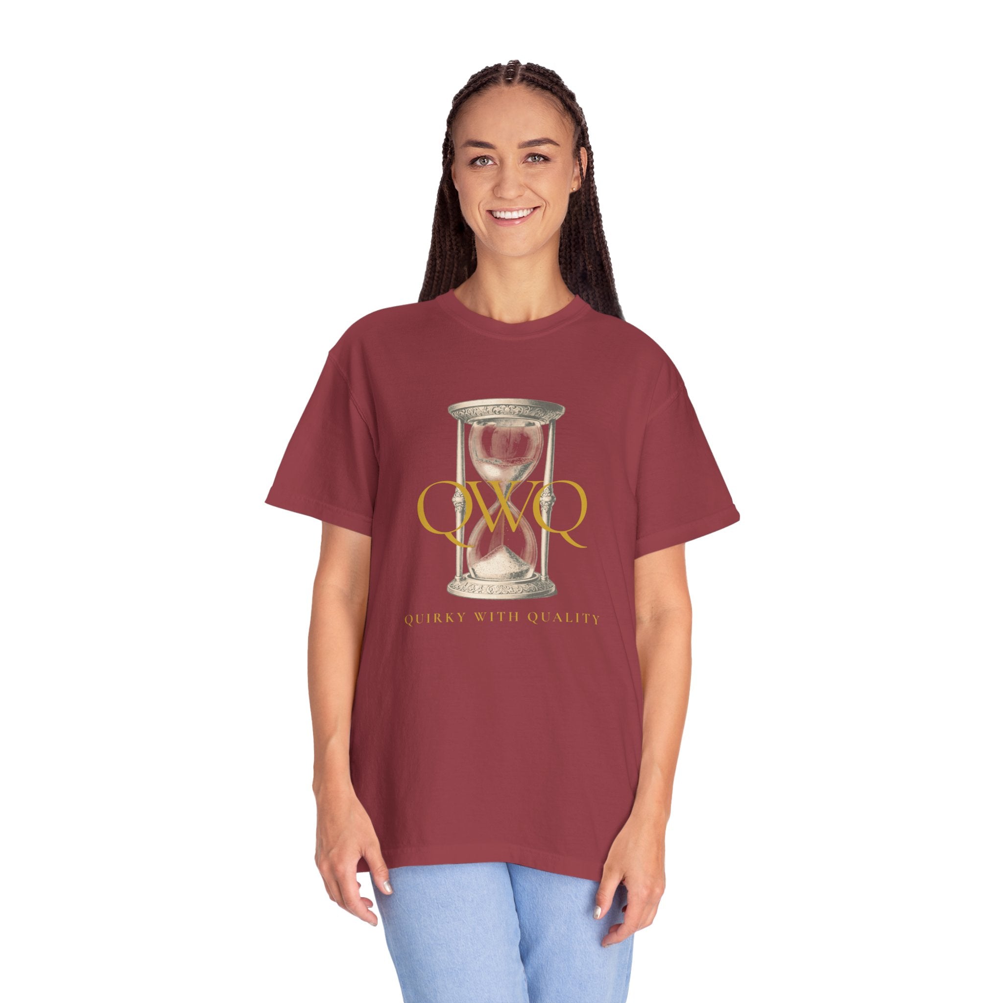 QWQ Hourglass Comfort Colors 1717 Garment-Dyed T-shirt, QWQ "Time Slips Away", All Occasion Gift