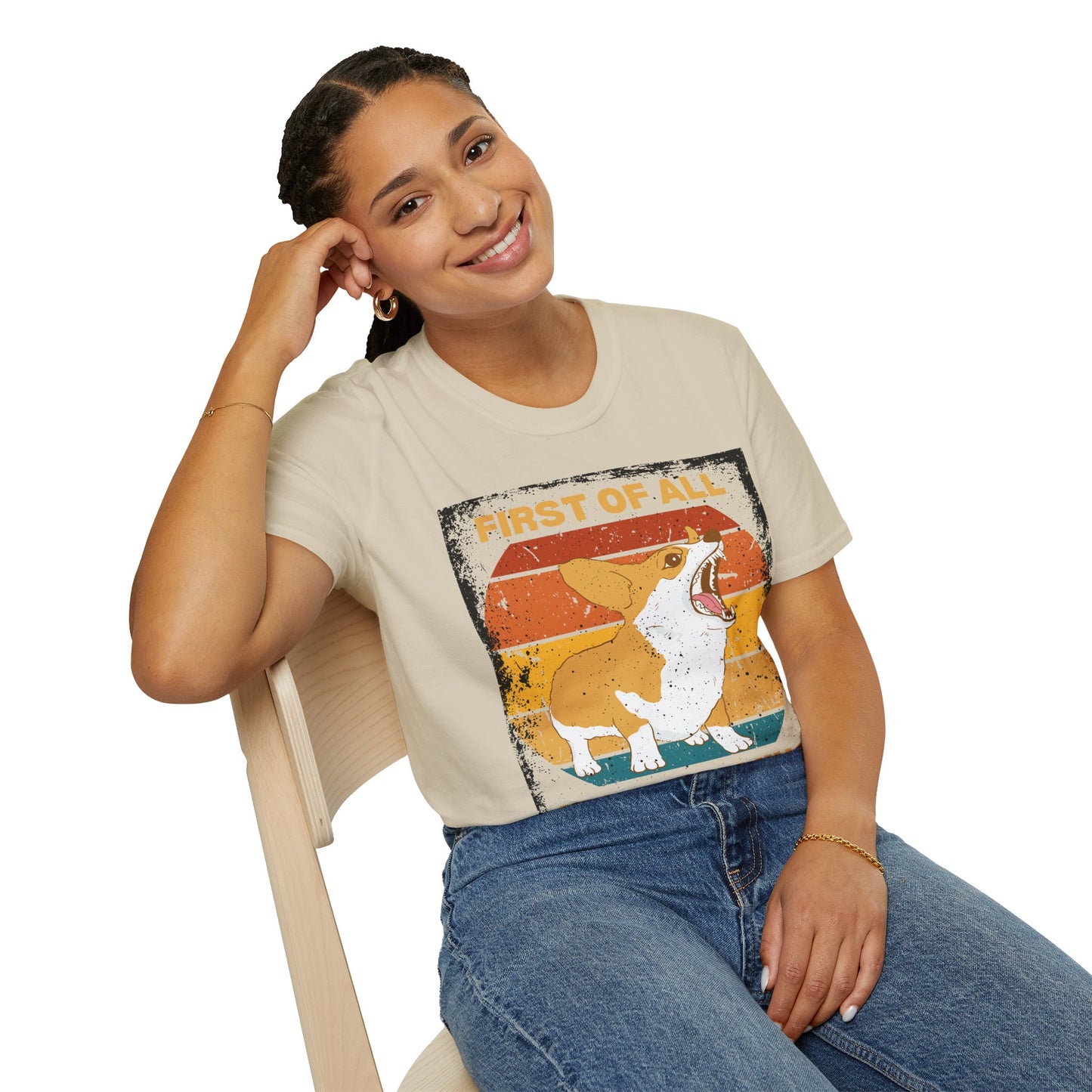 "First of All, I'm a Calming Influence" Sarcastic Funny Corgi T-Shirt