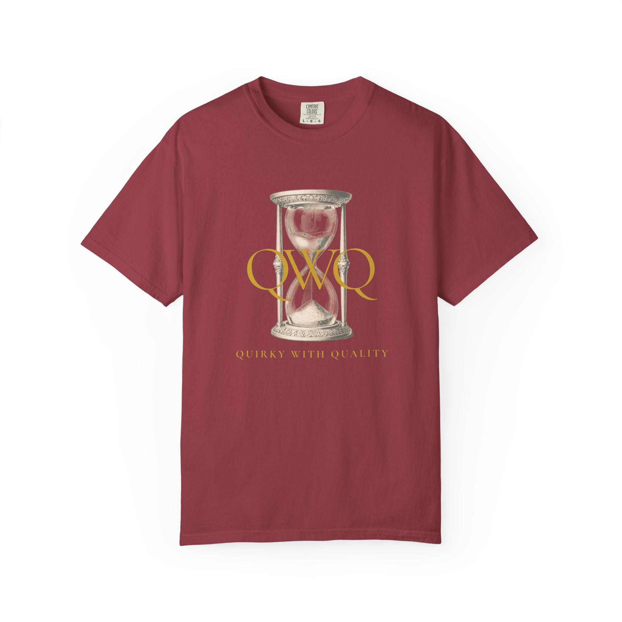 QWQ Hourglass Comfort Colors 1717 Garment-Dyed T-shirt, QWQ "Time Slips Away", All Occasion Gift