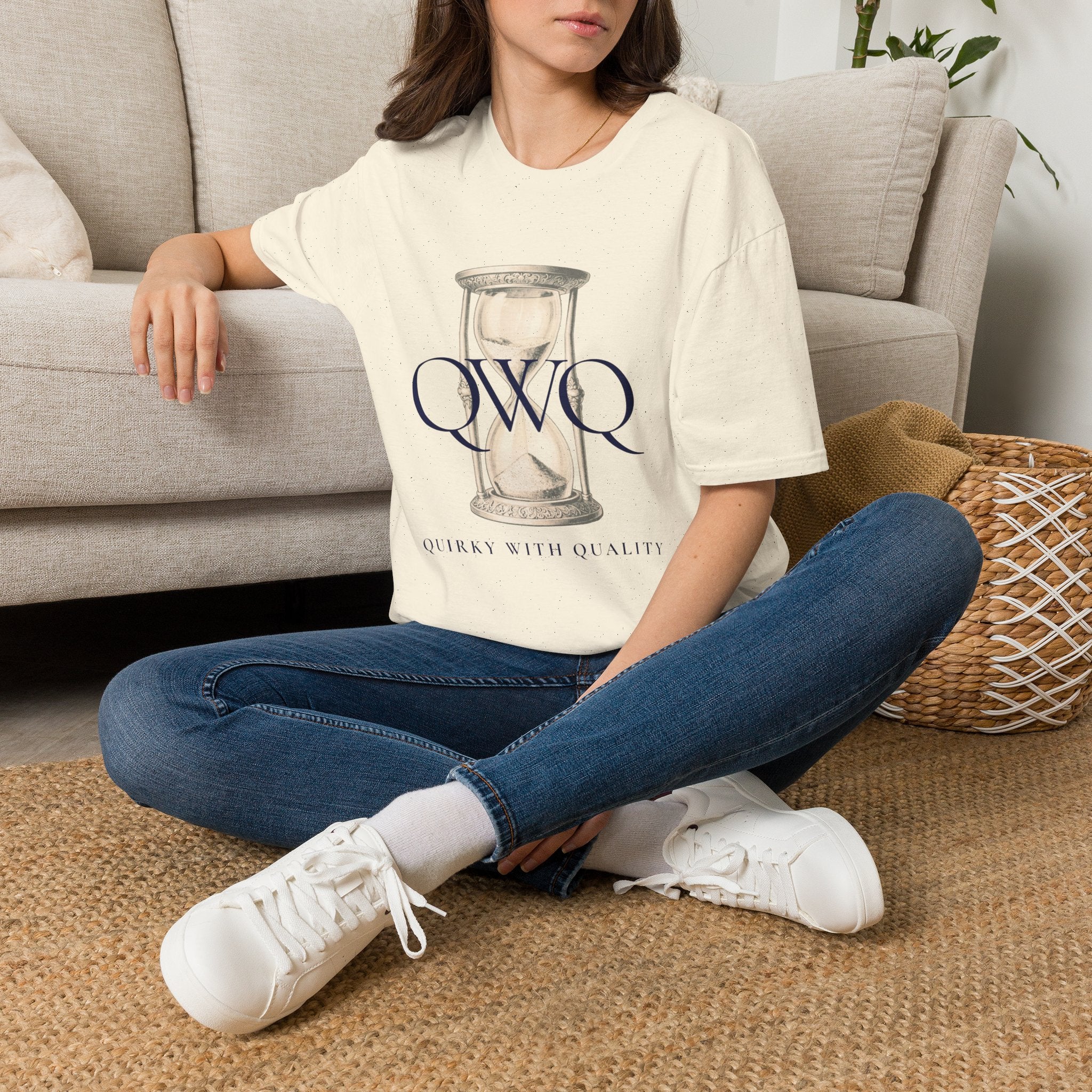 QWQ Hourglass Gildan 64000 T-shirt, QWQ "Time Slips Away", Any Occasion Gift