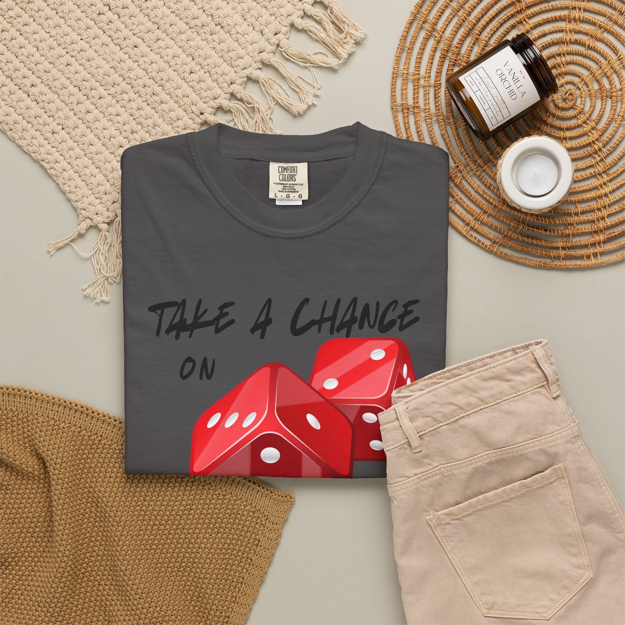 Unisex Comfort Colors Garment-Dyed T-shirt, "Take a Chance on Yourself" Any Occasion Gift,