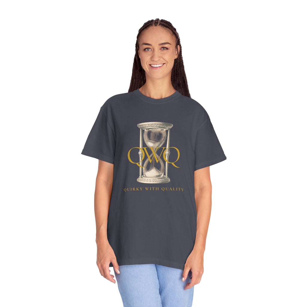 QWQ Hourglass Comfort Colors 1717 Garment-Dyed T-shirt, QWQ "Time Slips Away", All Occasion Gift