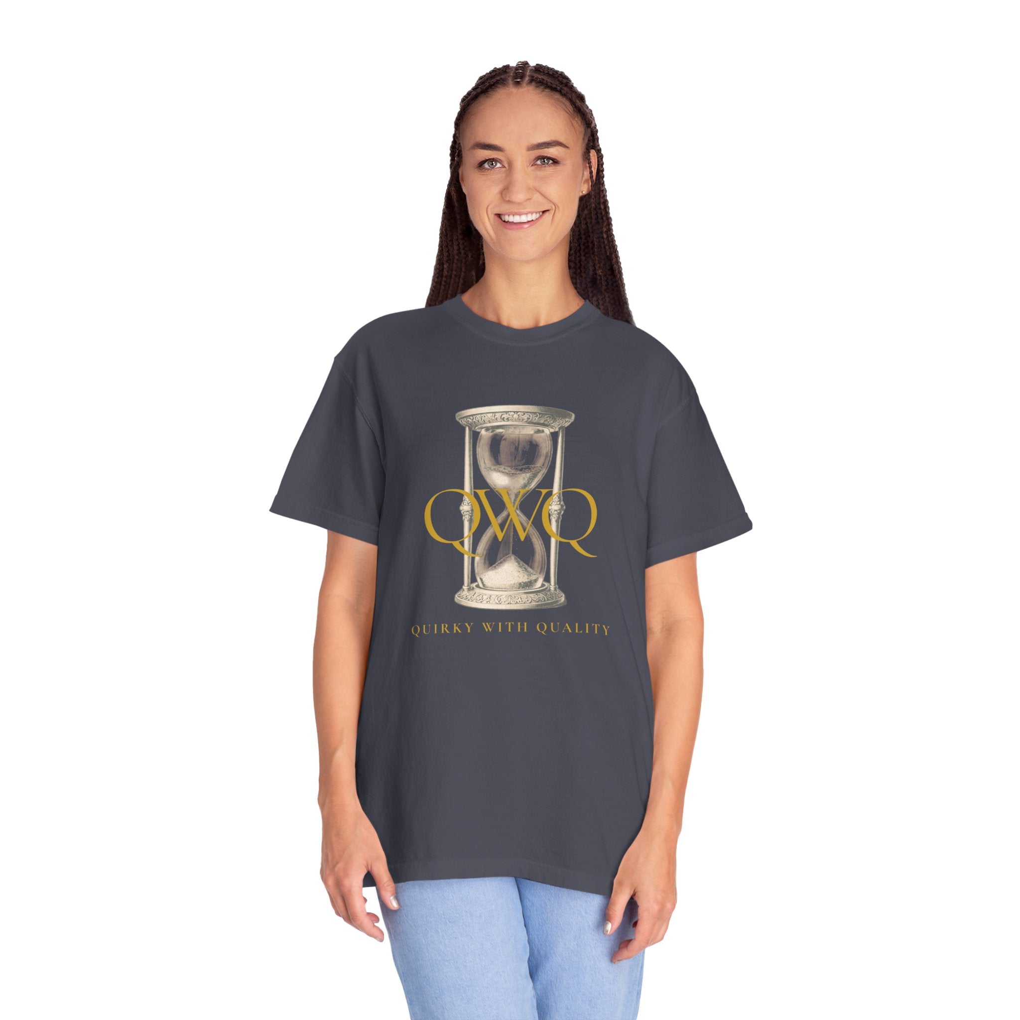 QWQ Hourglass Comfort Colors 1717 Garment-Dyed T-shirt, QWQ "Time Slips Away", All Occasion Gift