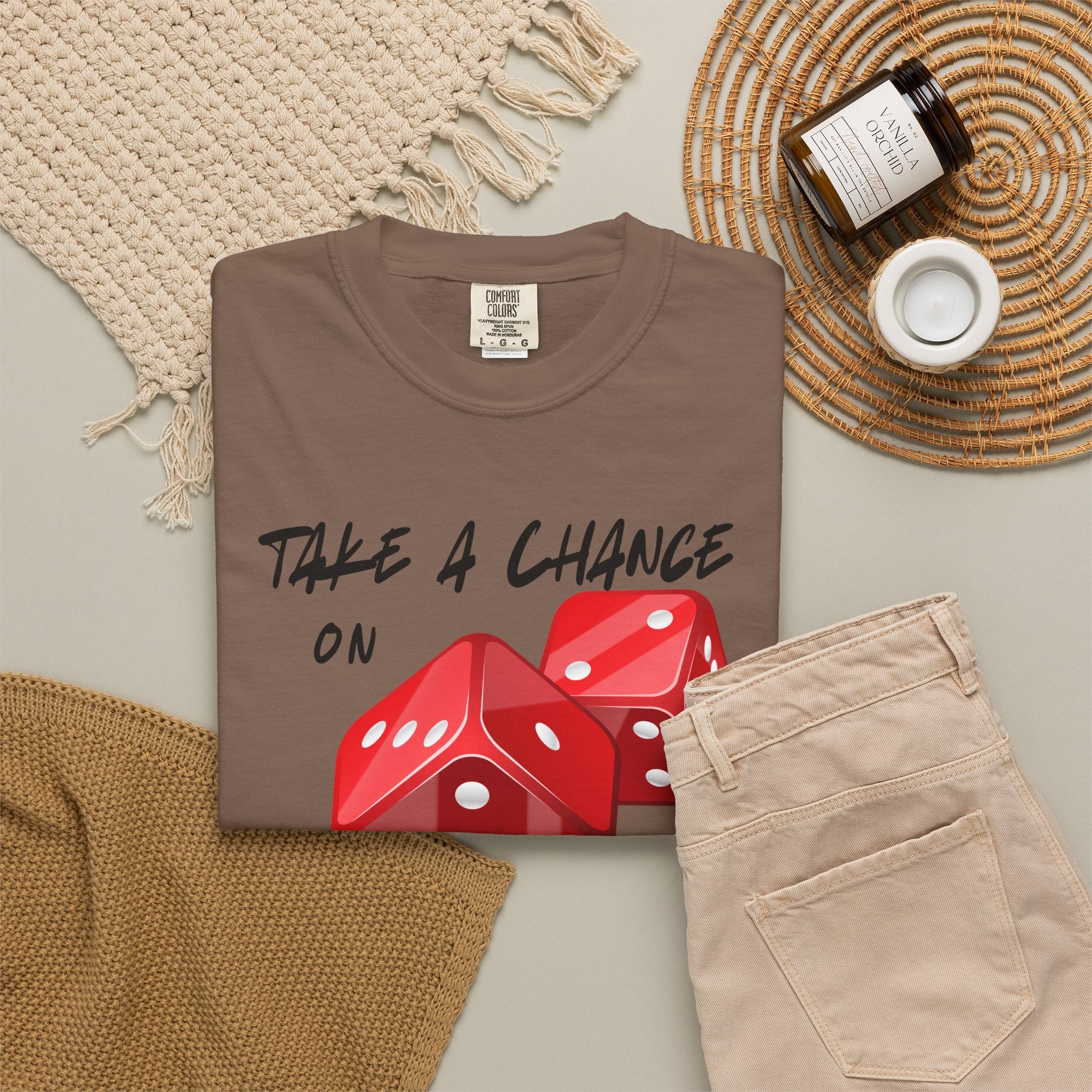 Unisex Comfort Colors Garment-Dyed T-shirt, "Take a Chance on Yourself" Any Occasion Gift,