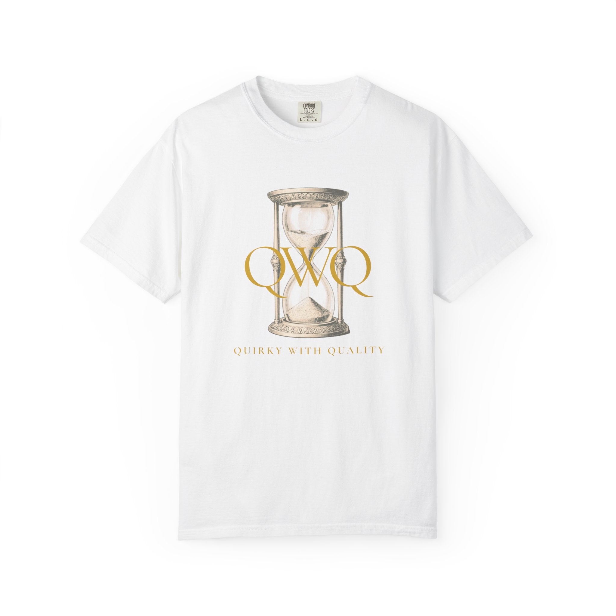 QWQ Hourglass Comfort Colors 1717 Garment-Dyed T-shirt, QWQ "Time Slips Away", All Occasion Gift