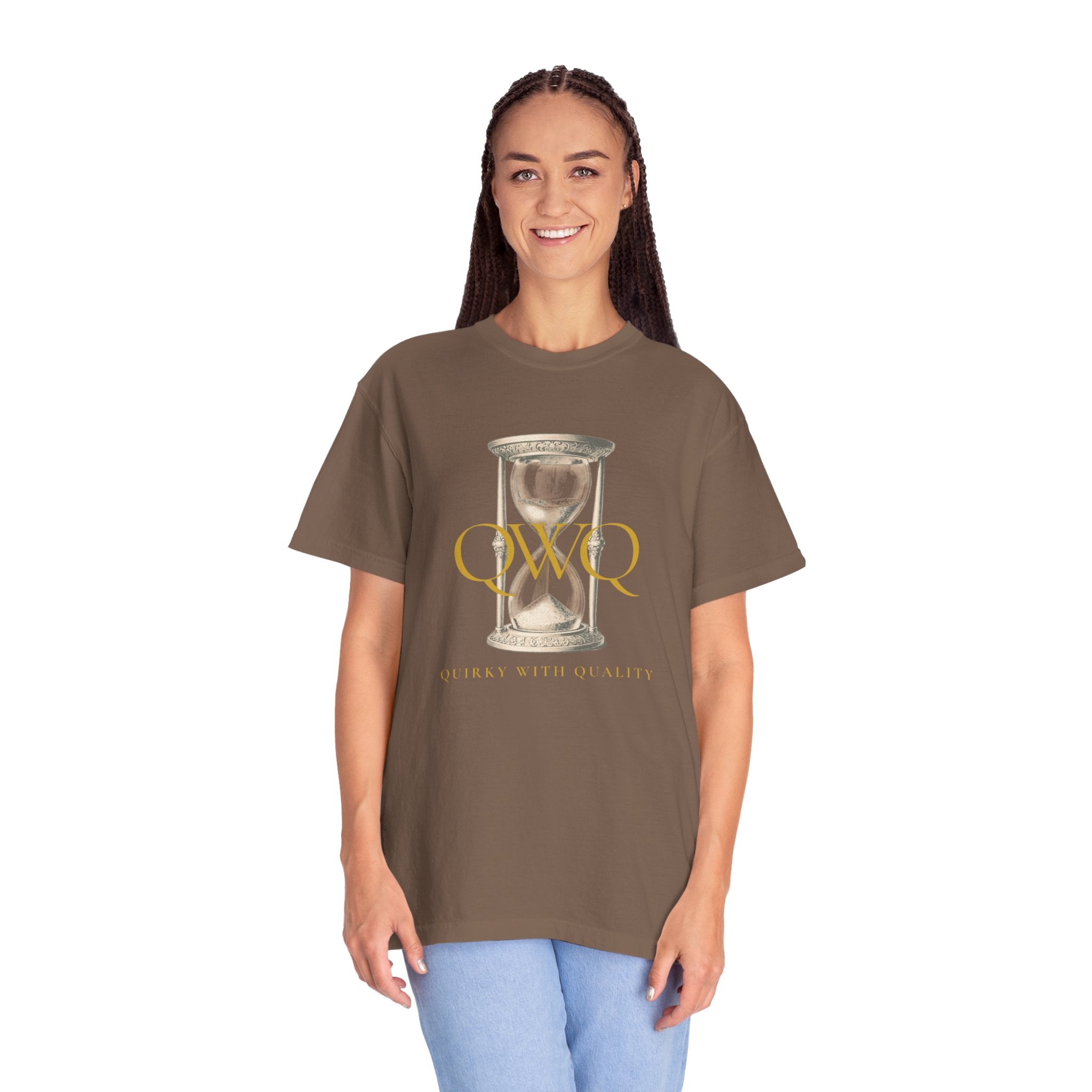 QWQ Hourglass Comfort Colors 1717 Garment-Dyed T-shirt, QWQ "Time Slips Away", All Occasion Gift