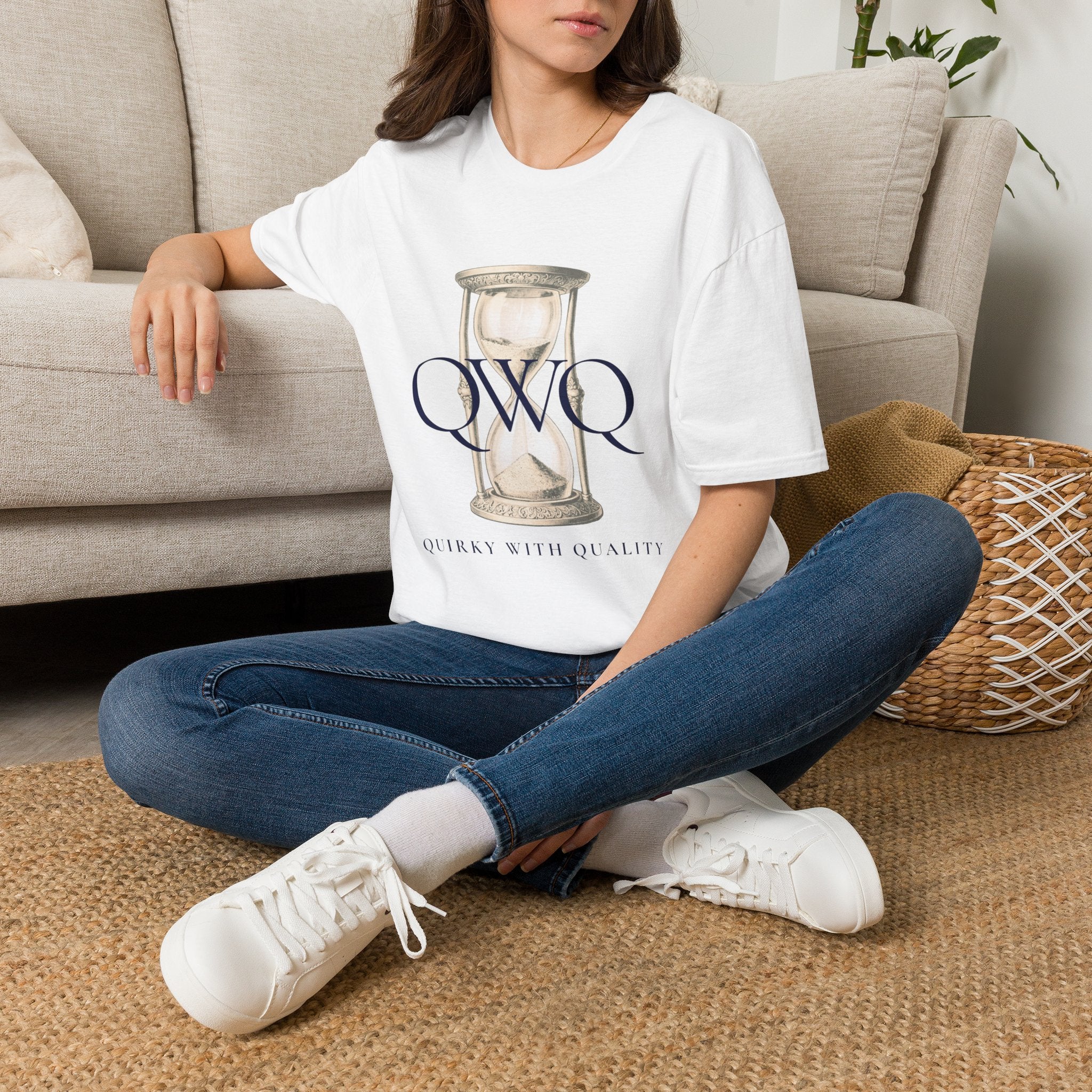 QWQ Hourglass Gildan 64000 T-shirt, QWQ "Time Slips Away", Any Occasion Gift