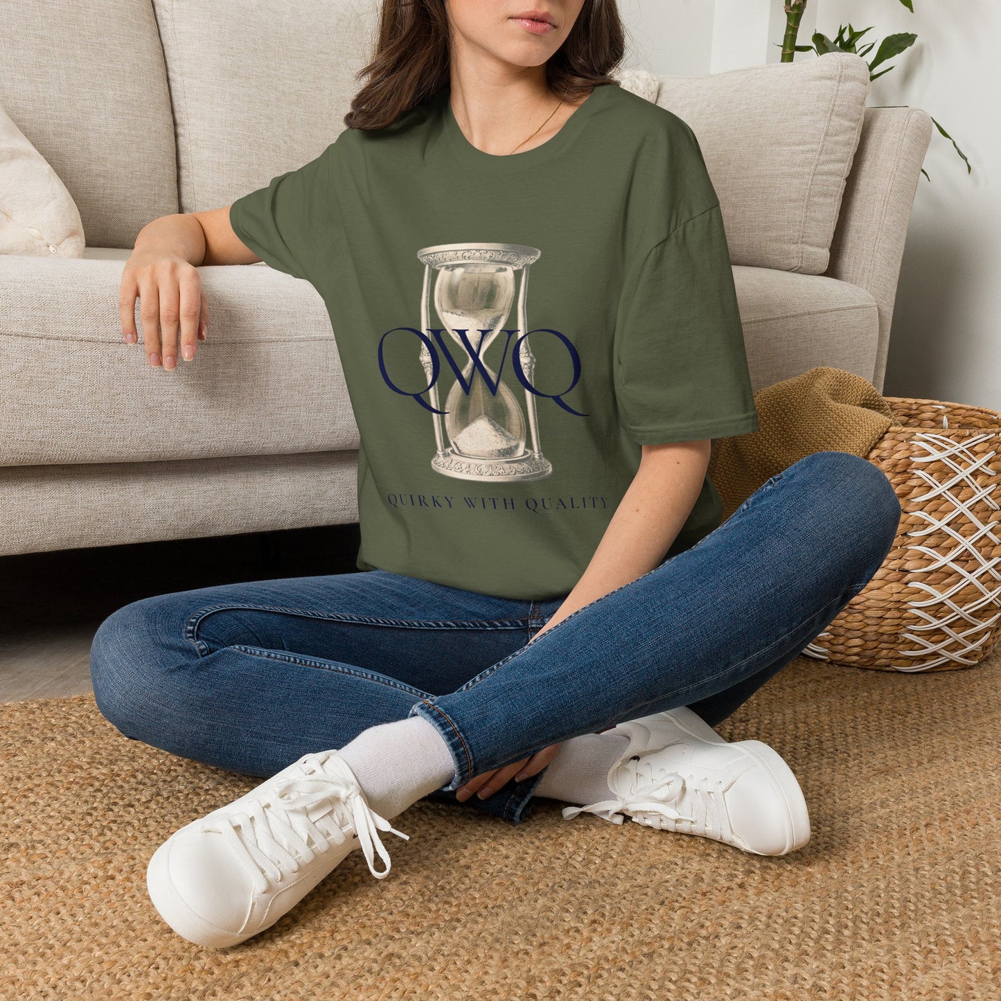 QWQ Hourglass Graphic Tee — Vintage Vibe — “86,400 Seconds In a Day ~ Use Them Wisely”