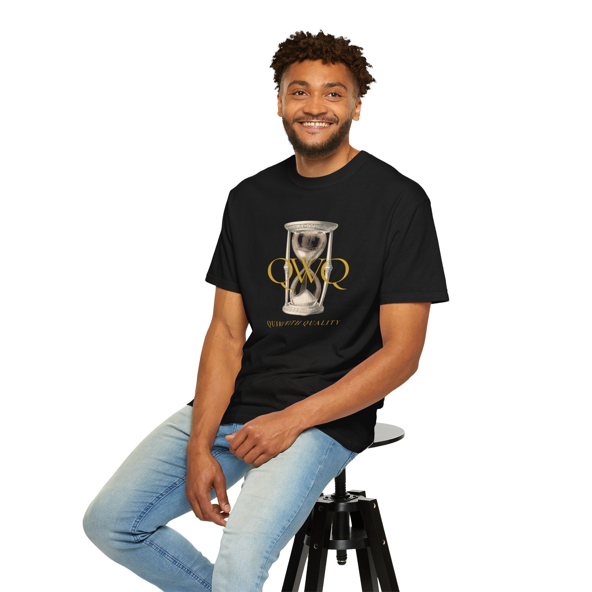 QWQ Hourglass Comfort Colors 1717 Garment-Dyed T-shirt, QWQ "Time Slips Away", All Occasion Gift