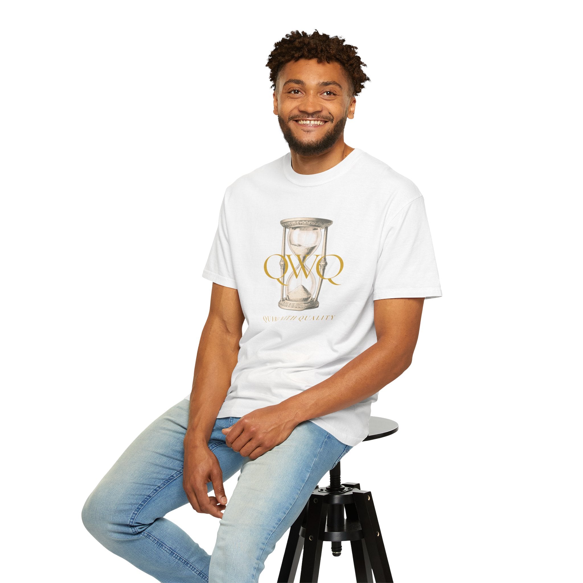 QWQ Hourglass Comfort Colors 1717 Garment-Dyed T-shirt, QWQ "Time Slips Away", All Occasion Gift