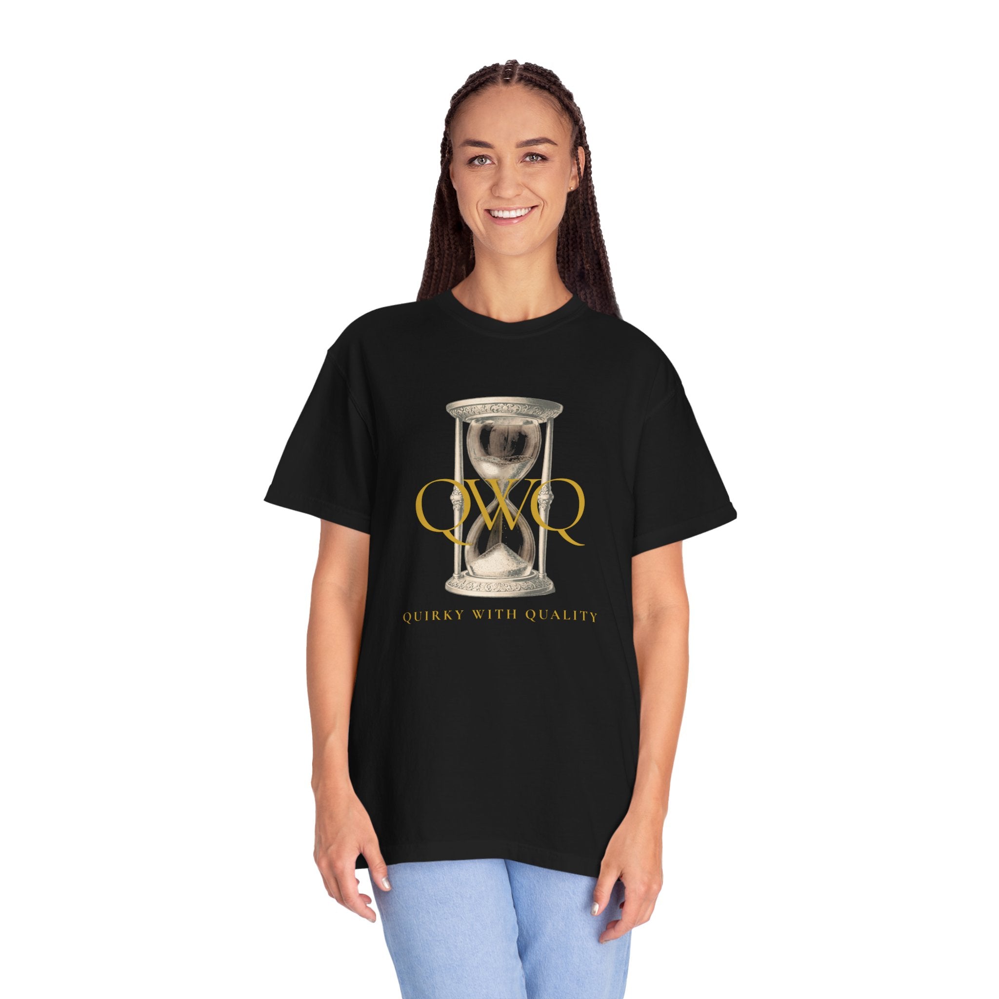 QWQ Hourglass Comfort Colors 1717 Garment-Dyed T-shirt, QWQ "Time Slips Away", All Occasion Gift