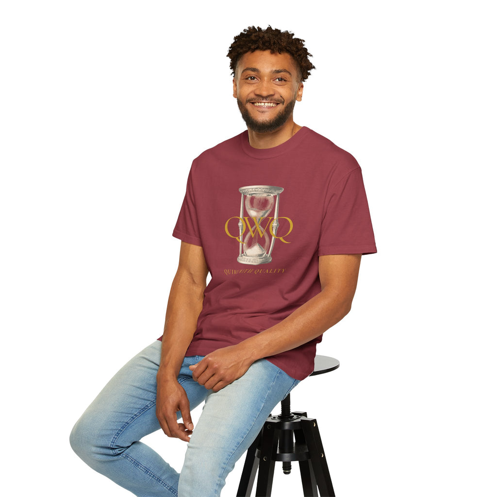 QWQ Hourglass Comfort Colors 1717 Garment-Dyed T-shirt, QWQ "Time Slips Away", All Occasion Gift