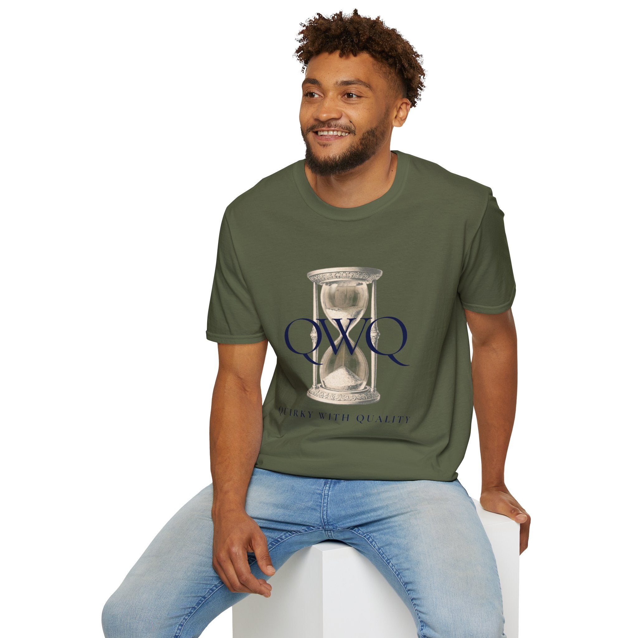 QWQ Hourglass Gildan 64000 T-shirt, QWQ "Time Slips Away", Any Occasion Gift